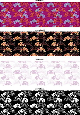 矢量素材日式连续花纹