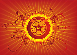 矢量国庆五星背景设计