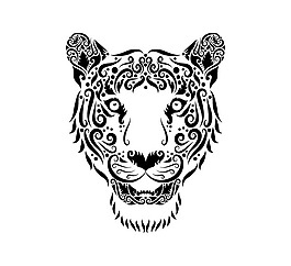 精美花纹老虎头矢量素材