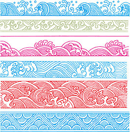 矢量素材古典浪花花纹