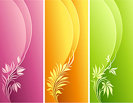 矢量素材多彩花边banner