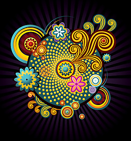 矢量素材多姿多彩花纹