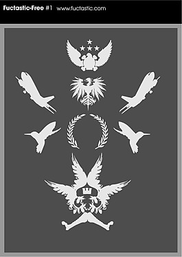 矢量素材潮流动物剪影速描