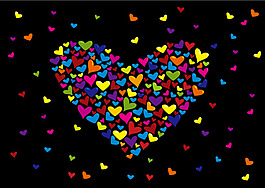 矢量素材心形潮流元素