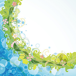清爽花边矢量图