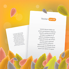 秋季橙色模板矢量素材