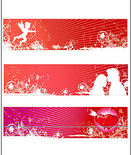 矢量爱情元素横幅背景