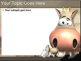 卡通奶牛PPT模板