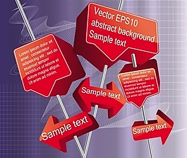 3D语言框箭头符号矢量素材