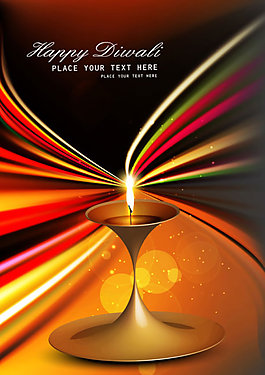 矢量温馨排灯节烛光设计