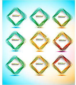 绚丽色彩异型对话框矢量素材