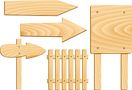矢量木板路标牌素材图片