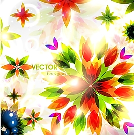 矢量绚灿鲜花幻彩图片素材