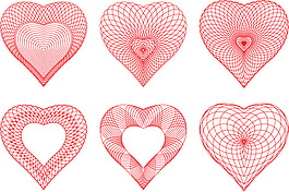 矢量线条防伪心形图片素材