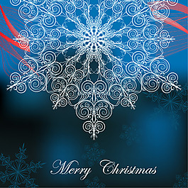 矢量精美雪花卡片素材