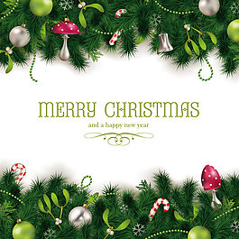 矢量圣诞精美松枝装饰元素背景