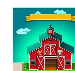 卡通房子矢量素材图