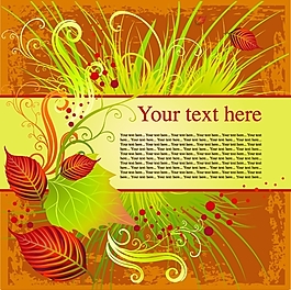 矢量绚烂秋天树叶潮流背景