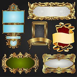 矢量古典豪华金色边框素材