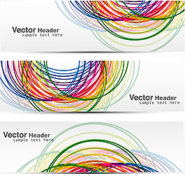 彩色简洁图案横幅设计矢量素材