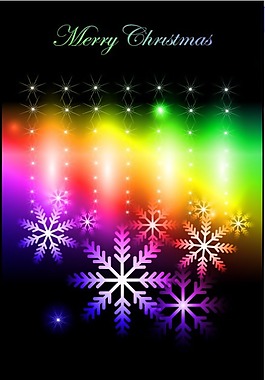 矢量绚丽雪花背景闪烁素材