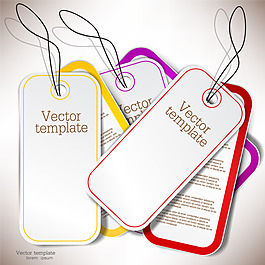 矢量彩色时尚吊牌图片素材