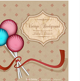 矢量复古邀请函背景素材