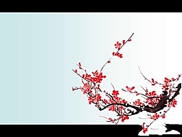 国画梅花PPT模板