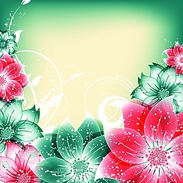 幻彩盛开花朵矢量素材