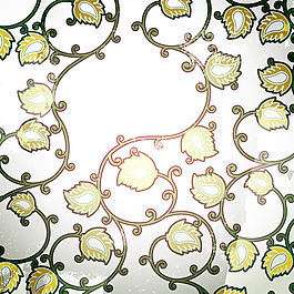 植物花纹背景矢量图