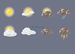 天气晴阴雨图标