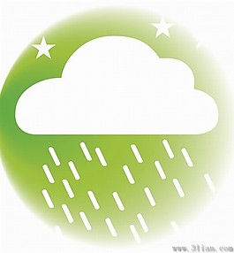 浅绿天气大雨图标