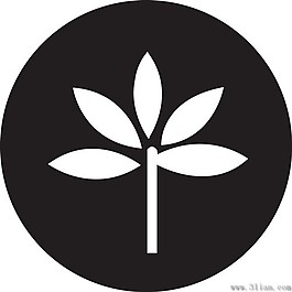 黑色背景花草图标