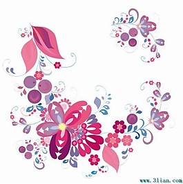 矢量多彩花卉