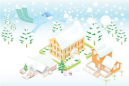 冬天美丽的雪景