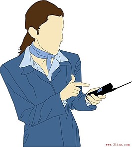 打电话,人物剪影