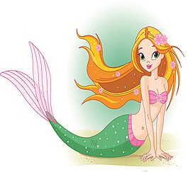 美人鱼卡通插画