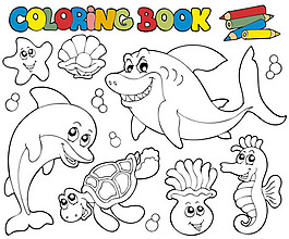 卡通动物简笔画