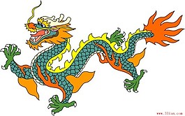 矢量传统龙纹素材