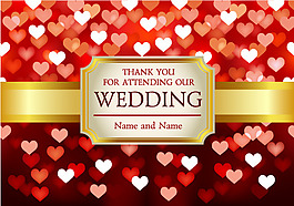 矢量浪漫爱心精美请柬素材