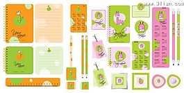 卡通文具图形
