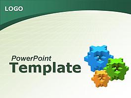 商务系列模板绿色方格商务PPT模板