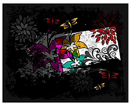 彩色抽象蝴蝶图案