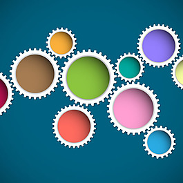 矢量彩色圆形边框素材