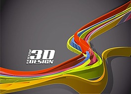 3D立体条纹背景矢量素材