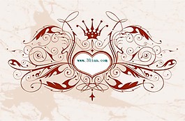矢量皇冠花纹