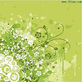 绿色花卉花纹eps格式