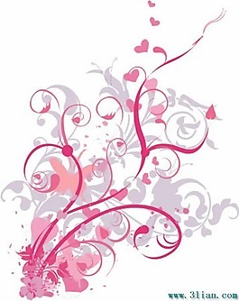 eps格式粉红花卉花纹