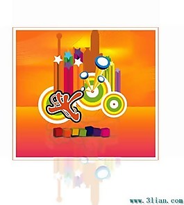 红色背景花纹素材