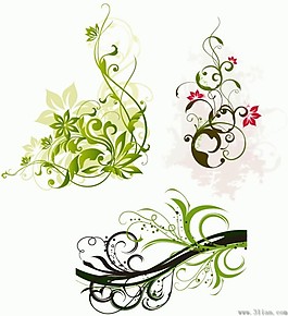 绿色植物花纹